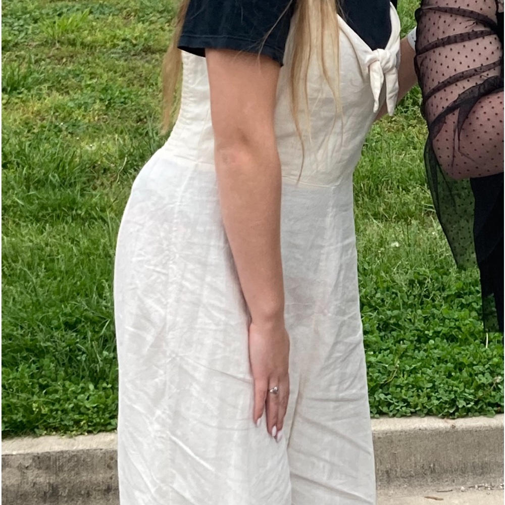 Cream Linen Romper